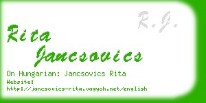 rita jancsovics business card